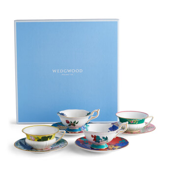WEDGWOOD威基伍德 漫游美境 四杯四碟套装 骨瓷 茶具咖啡具 下午茶四件套