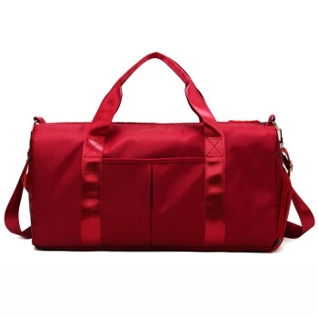 马呼屯 运动健身包女干湿分离瑜伽包大容量手提旅行包袋折叠短途出差旅游行李包 酒红色