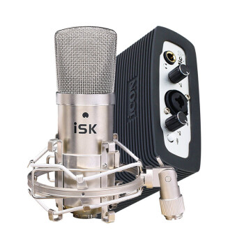 iSK 电脑手机通用变声网络k歌喊麦主播直播视频会议录音设备全套BM-800+艾肯MICU Dyna（第五代）