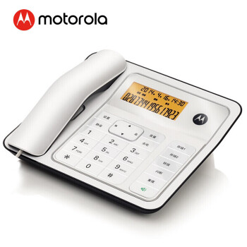摩托罗拉（Motorola）电话机座机固定电话 办公家用 双接口 语音报号 钢琴烤漆 CT330C(白色)