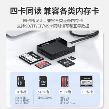 绿联 读卡器多合一SD卡USB3.0高速佳能相机单反大卡内存tf/cf卡手机U盘OTG多功能读卡器通用 1米 30231