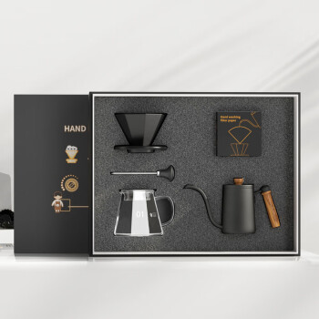 晶讯手冲套装咖啡器具咖啡壶滴滤家用手冲咖啡 黑色