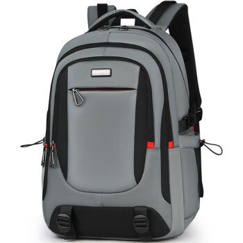 Edison高中生书包大容量初中大学生防泼水双肩包旅行背包 K052-49G灰色