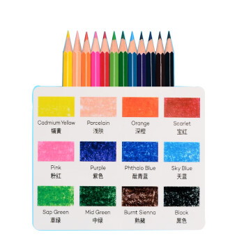 随歆 彩铅笔画画专用水溶性手绘涂色美术生彩笔可擦水彩铅笔套装 彩色绘画铅笔套装12色