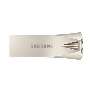 三星（SAMSUNG）64GB USB3.1 U盘 BAR 学习办公两用 金属高速优盘 小巧精致车载U盘 读速300MB/s（Gen 1） 香槟银