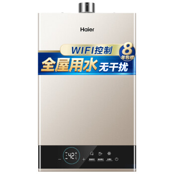 海尔（Haier）16升燃气热水器天然气 水伺服多频恒温 WIFI智能 智护自清洁 8年包修 JSQ31-16JM6(12T)U1