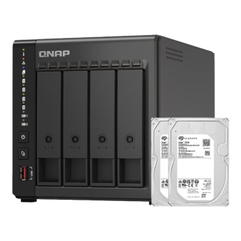威联通（QNAP）TS-466C 四盘位8G内存四核心处理器网络存储服务器（内含硬盘10T*2）