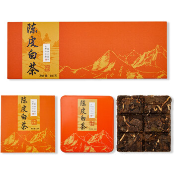 固根堂 陈皮白茶山水6铁盒小饼干茶饼茶叶180g/盒