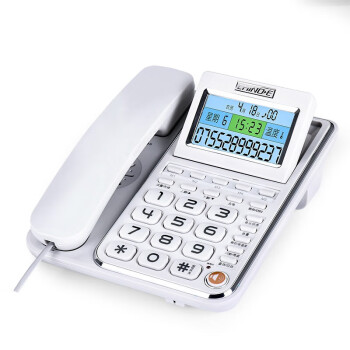 中诺（CHINO-E）电话机座机固定电话来电显示5组亲情号码屏幕角度可调来电报号有绳板机G035白色办公伴侣