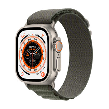 Apple/苹果 Watch Ultra 智能手表 GPS + 蜂窝款 49毫米 钛金属表壳绿色高山回环式表带小号 MNHQ3CH/A
