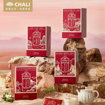 CHALI 多口味组合装黑标系列红茶12茶包*4盒  96g礼盒装袋泡茶独立 