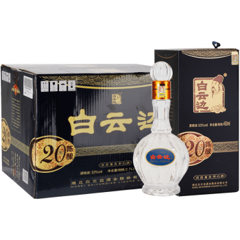 白云边 二十年陈酿 浓酱兼香型白酒 53度 450ml*6瓶 整箱装（含礼品袋）