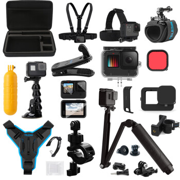 TELESIN GoPro11配件hero10 9实惠入门套装自拍杆防水壳收纳包头带胸带头盔支架滤镜