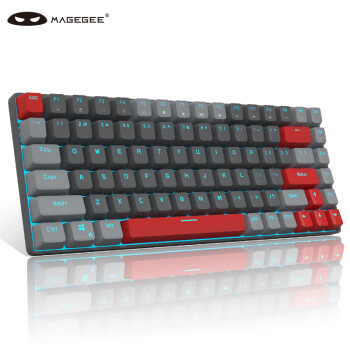 MageGee MK-STAR 拼装机械键盘 84键紧凑便携机械键盘 有线背光键盘 笔记本电脑办公键盘 星空灰蓝光 青轴
