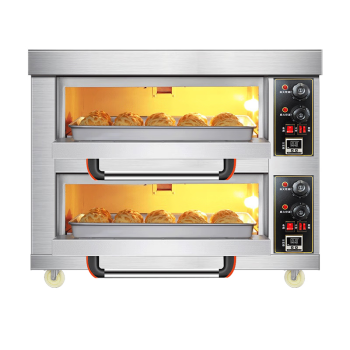 世麦大型烘焙电烤箱商用 披萨面包蛋糕月饼烤鸡烤大容量商用烤炉 二层二盘定时不断电款 SMJ-2-2D