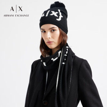 阿玛尼ARMANI EXCHANGE【礼物】AX女士经典标识罗纹针织帽