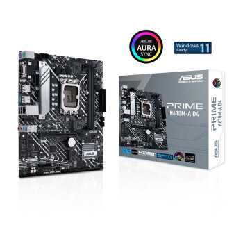 华硕（ASUS）PRIME H610M-A D4 台式机电脑主板 支持 CPU G6900/12400F/12100F/13100F