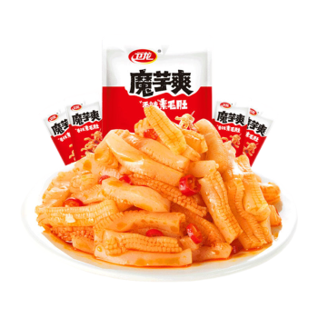 卫龙魔芋爽辣条休闲零食香辣素毛肚180g/袋约12小包露营野餐小零食