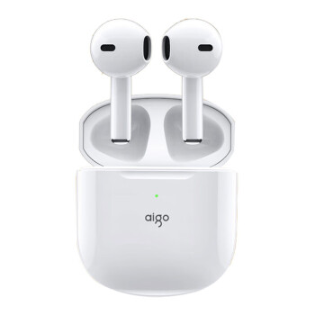 爱国者（aigo）真无线蓝牙耳机通话音乐降噪 蓝牙5.1 半入耳游戏运动跑步耳机 T50 白色
