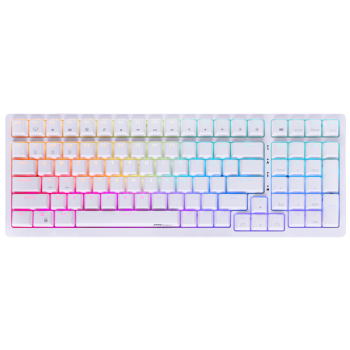 RK98 机械键盘有线键盘游戏键盘100键98配列RGB背光电脑键盘热插拔键线分离白色青轴