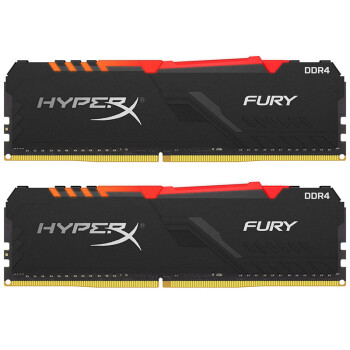 金士顿（Kingston） Fury系列 DDR4 3200 32GB(16G×2) 台式机内存 骇客神条 RGB灯条