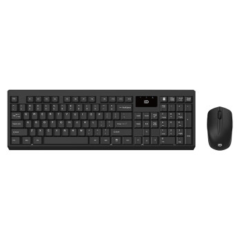 富德 无线键鼠套装薄款2.4G巧克力键盘鼠标商务办公打字家用笔记本台式1300无线键鼠套装-黑色