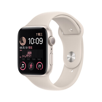 Apple/苹果 Watch SE 2022款智能手表GPS款44毫米星光色铝金属表壳星光色运动型表带  MNJX3CH/A