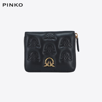PINKO奢侈品女包 压纹钱包 黑色