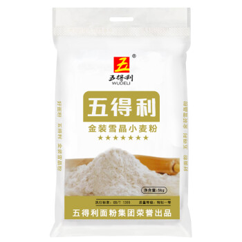 五得利面粉 七星金装雪晶小麦粉5kg  家用优质面粉 馒头 包子 面条 饺子 手擀面多用途好面粉