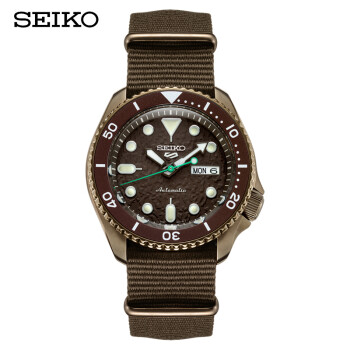 精工（SEIKO）手表 2019新品新盾牌5号系列100米防水自动/手动上链时尚棕红盘水鬼运动机械男表 SRPD85K1,降价幅度8.2%