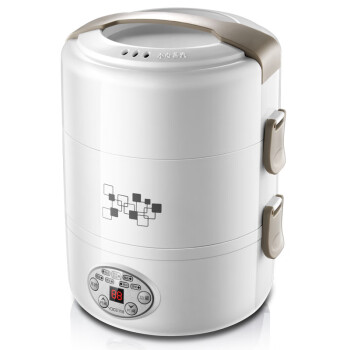 优益（Yoice）三层保温饭盒 2升大容量电热饭盒不锈钢保温饭盒 白色 Y-DFH12 