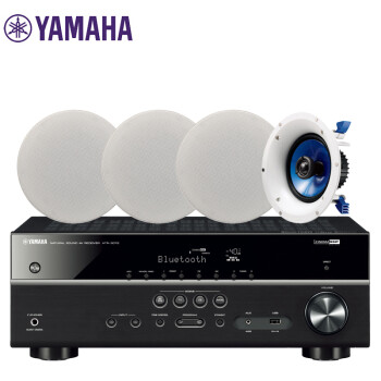 雅马哈（Yamaha）HTR-3072+IC600 音响 音箱 吸顶式音响 天花吊顶式背景音乐蓝牙音响 USB音响（5件套）
