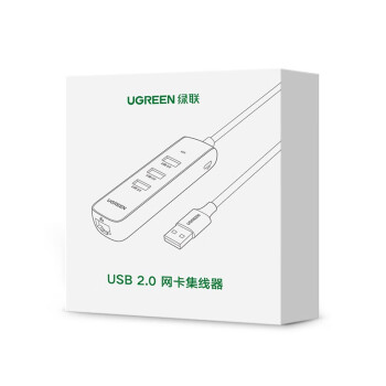 绿联 CM416 USB分线器转网口 适用苹果电脑拓展坞HUB集线器RJ45转接器 白色 20983