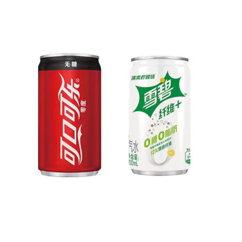 可口可乐零度可乐 碳酸饮料200ml*12罐+雪碧纤维 碳酸饮料200ml*12罐