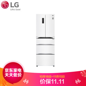 LG 447升大容量多门冰箱 自动除味 线性变频风冷无霜  LED触摸显示屏 电脑控制 白色F448SW12B