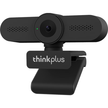 联想thinkplus电脑摄像头USB500万像素2K高清带麦克风自动对焦款家用网课直播视频会议台式机外置摄像头WL24A