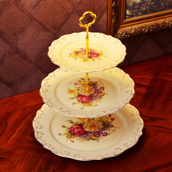 友来福水果盘托盘蛋糕架客厅现代创意欧式家用三层果盘展示架甜品台摆件轻奢多层家用