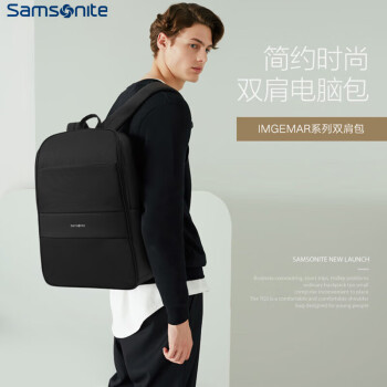 新秀丽（Samsonite）双肩包电脑包 商务通勤背包书包 TQ3*09003 黑色 双肩包 14英寸