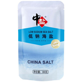 中盐 低钠海盐300g 未加碘无碘盐 健康低钠减盐不减咸 吃好盐选中盐