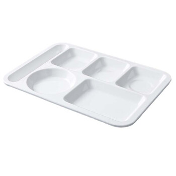 VAKADA密胺快餐盘六格 多格盘分格餐盘白色塑料盘子学校食堂餐具 可定制