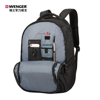威戈（WENGER）瑞士军刀背包16英寸电脑包防泼水书包商务双肩包黑色600636