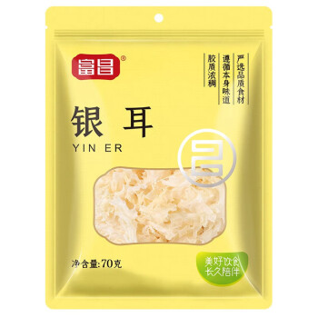 富昌 银耳 白木耳煲汤炖煮出胶雪花银耳70g*1袋 DP