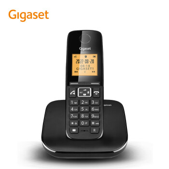 Gigaset原西门子无绳电话机 中文菜单无线子母机 家用办公固定座机 双向天线信号强C210单机(黑)