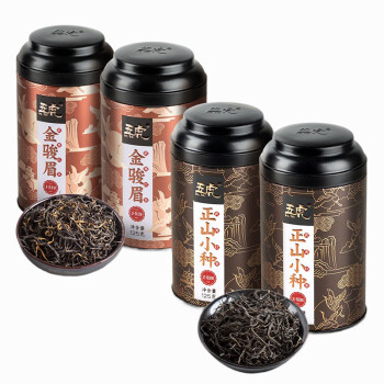 五虎（WU HU）五虎茶叶正山小种武夷山特级红茶叶浓香茶叶罐装礼盒500g