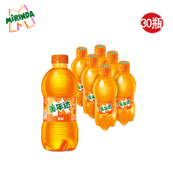 百事可乐 美年达 橙味汽水 碳酸饮料 便携小瓶【300mL*6瓶*5件】塑膜装