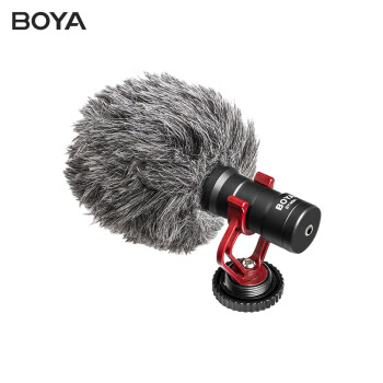 博雅（BOYA） BY-MM1手机直播指向性收音电容麦 单反DV相机枪式录音话筒专业采访收音机顶麦克风
