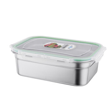 丹诗致远 密封304不锈钢大容量带盖长方形食物饭盒 5.5L保鲜盒（特厚款）