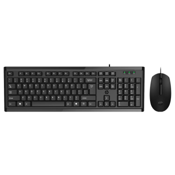 惠普（HP）KM10键鼠套装 有线办公键盘鼠标套装 USB全尺寸键盘 笔记本台式机通用键盘鼠标套装 黑色