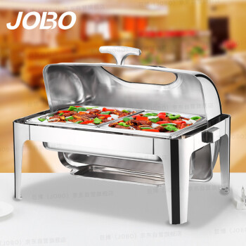 巨博(JOBO) 自助餐炉布菲炉可视窗双格盆保温炉14升 电加热+酒精加热两用款