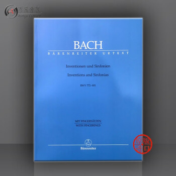 巴赫 二三部创意曲BWV772-801 钢琴独奏带指法 骑熊士原版乐谱书 Bach Inventions Sinfonias BA5241-15